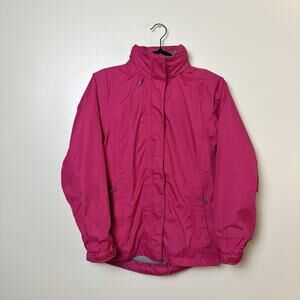 LL Bean Gore-tex Rain Jacket Womens XS Pink Full Zip Hooded Pockets Outdoors